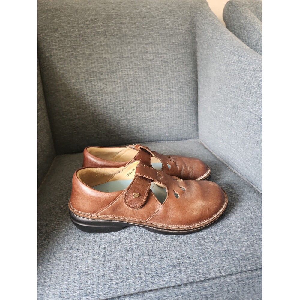 Finn Comfort Women's Tofino Brown Leather Mary Jane Shoes Size 38 US 7.5